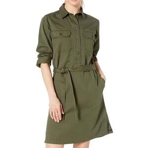 Filson Colville Long Sleeve Shirt Dress in Olive Green Size Medium